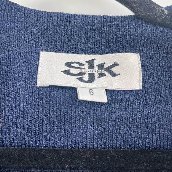 St. John SJK Navy Blue Cardigan Sweater Blazer - Picture 10 of 13